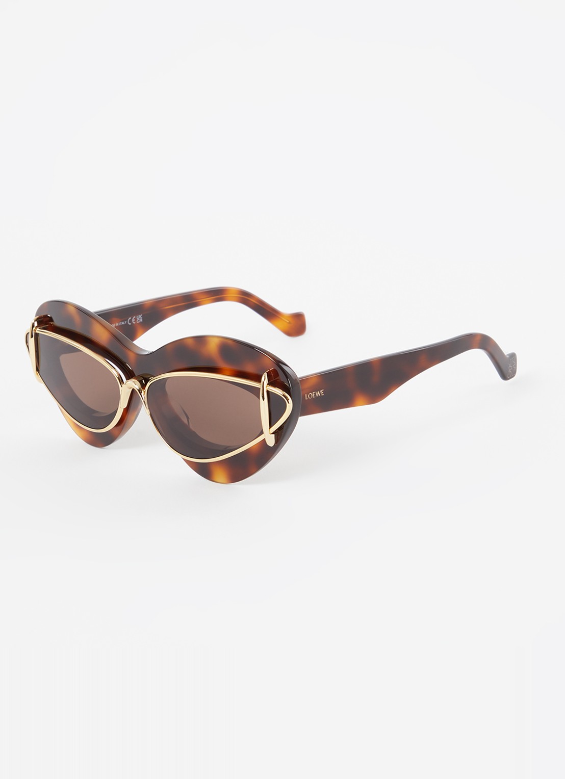 LOEWE Double Frame L zonnebril LW40119I - voorkant donkerbruin