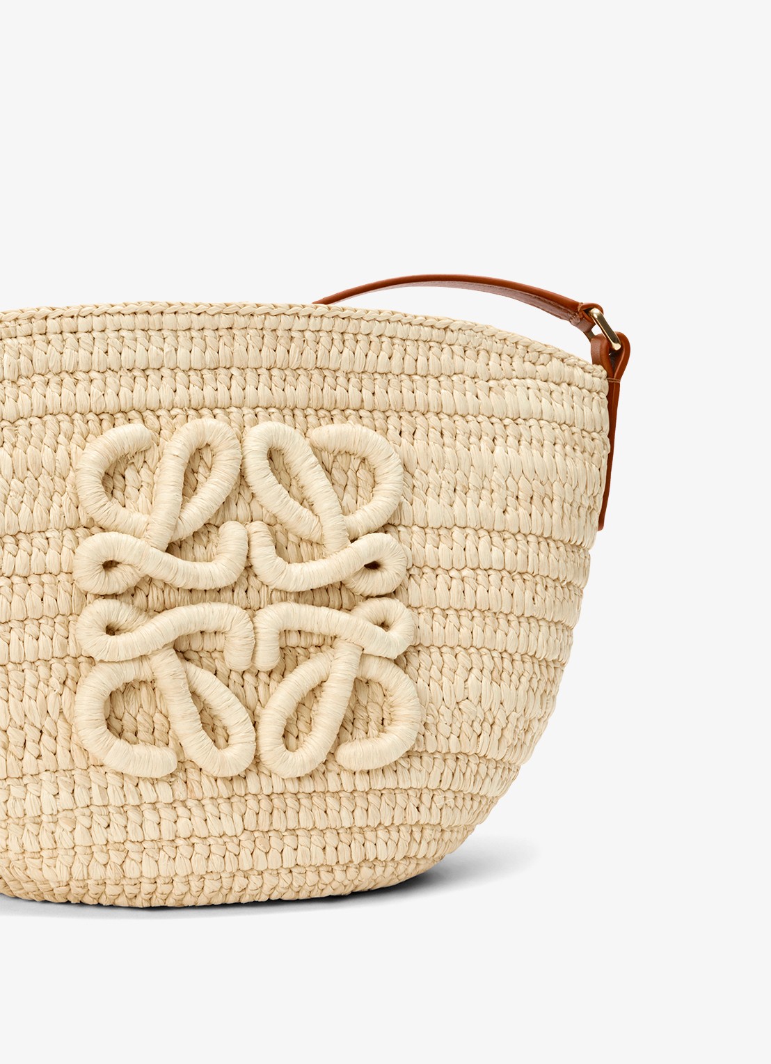 LOEWE Eclipse crossbodytas van raffia met logo - detail 6 beige