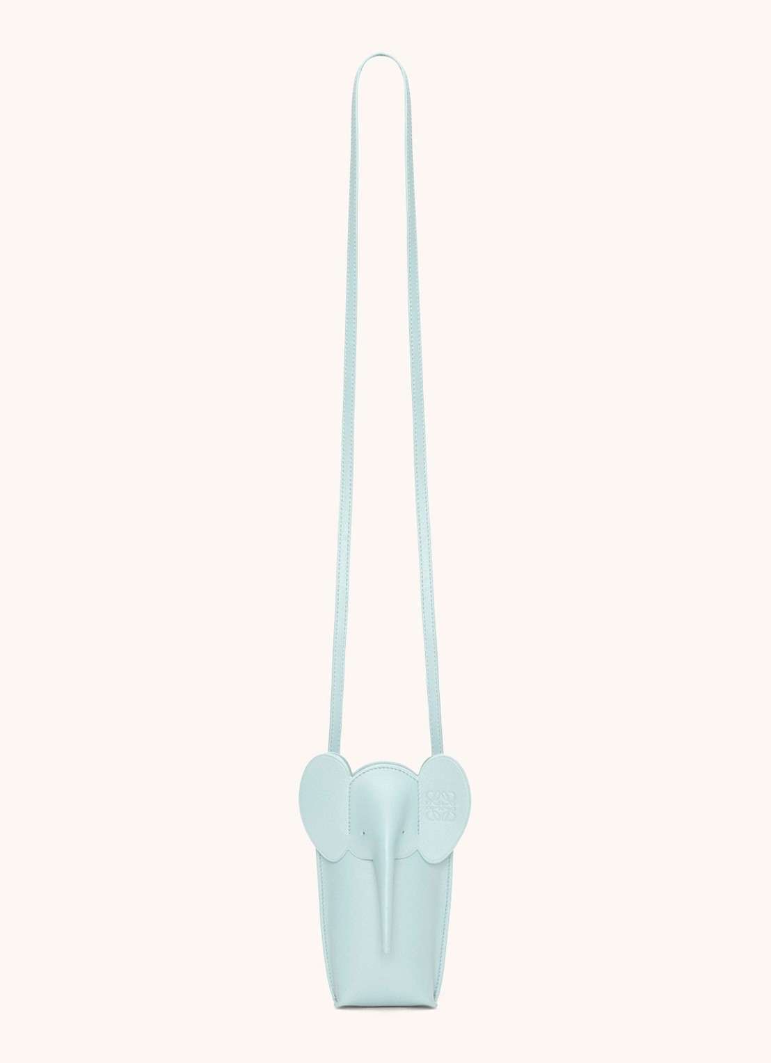LOEWE Elephant Pocket clutch van kalfsleer - achterkant 2 lichtblauw