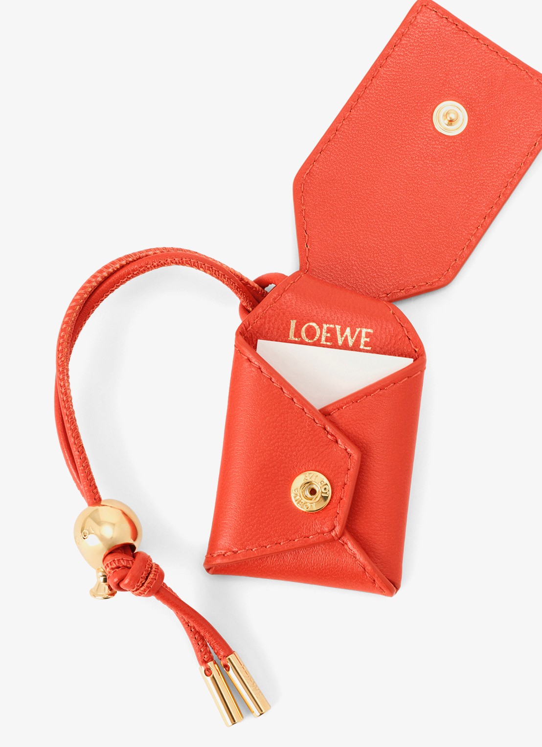 LOEWE Featherlight Puzzle Medium schoudertas van lamsleer - detail 6 oranjerood