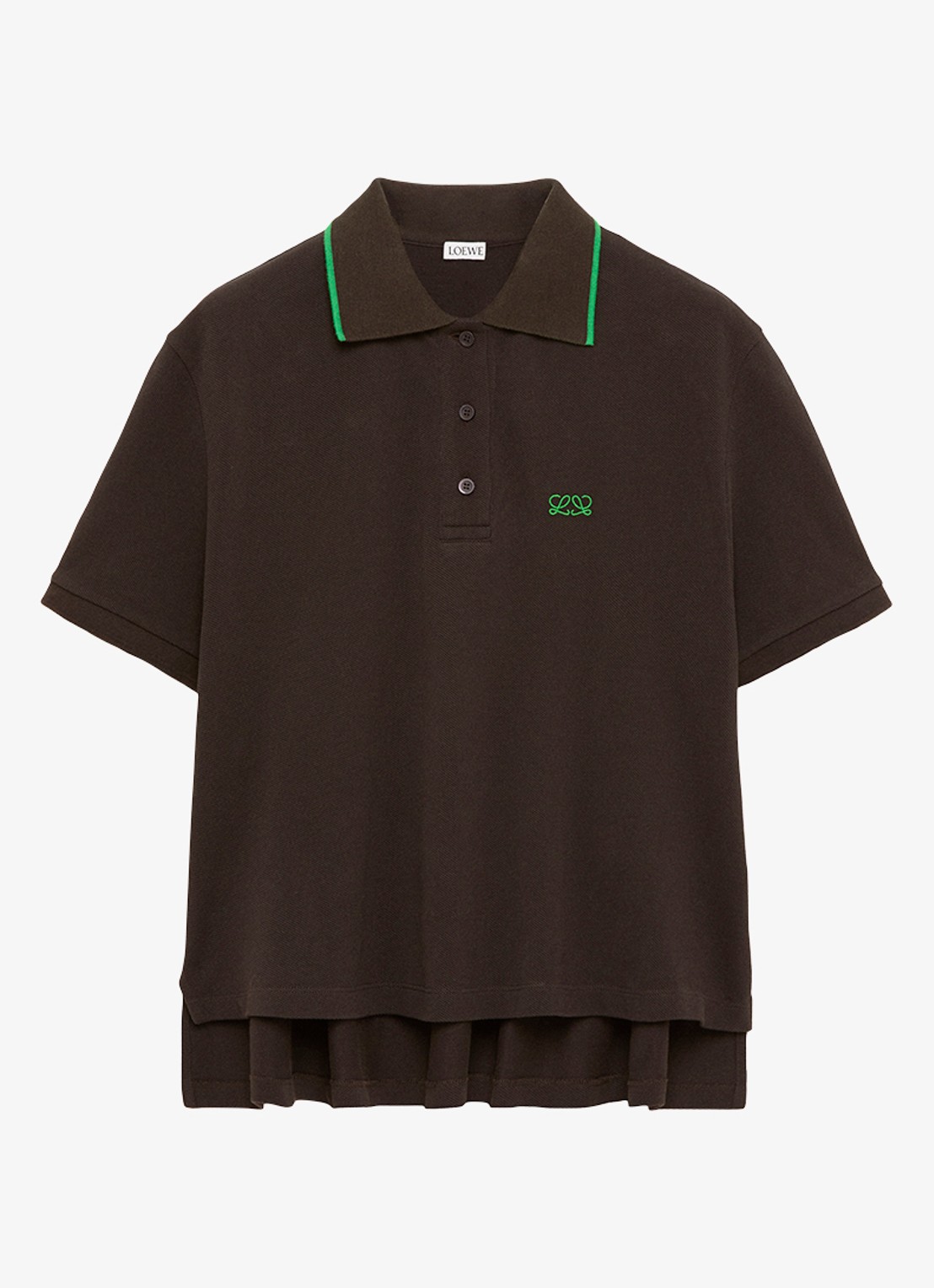 LOEWE Fijngebreid T-shirt met polokraag - voorkant 4 bruin