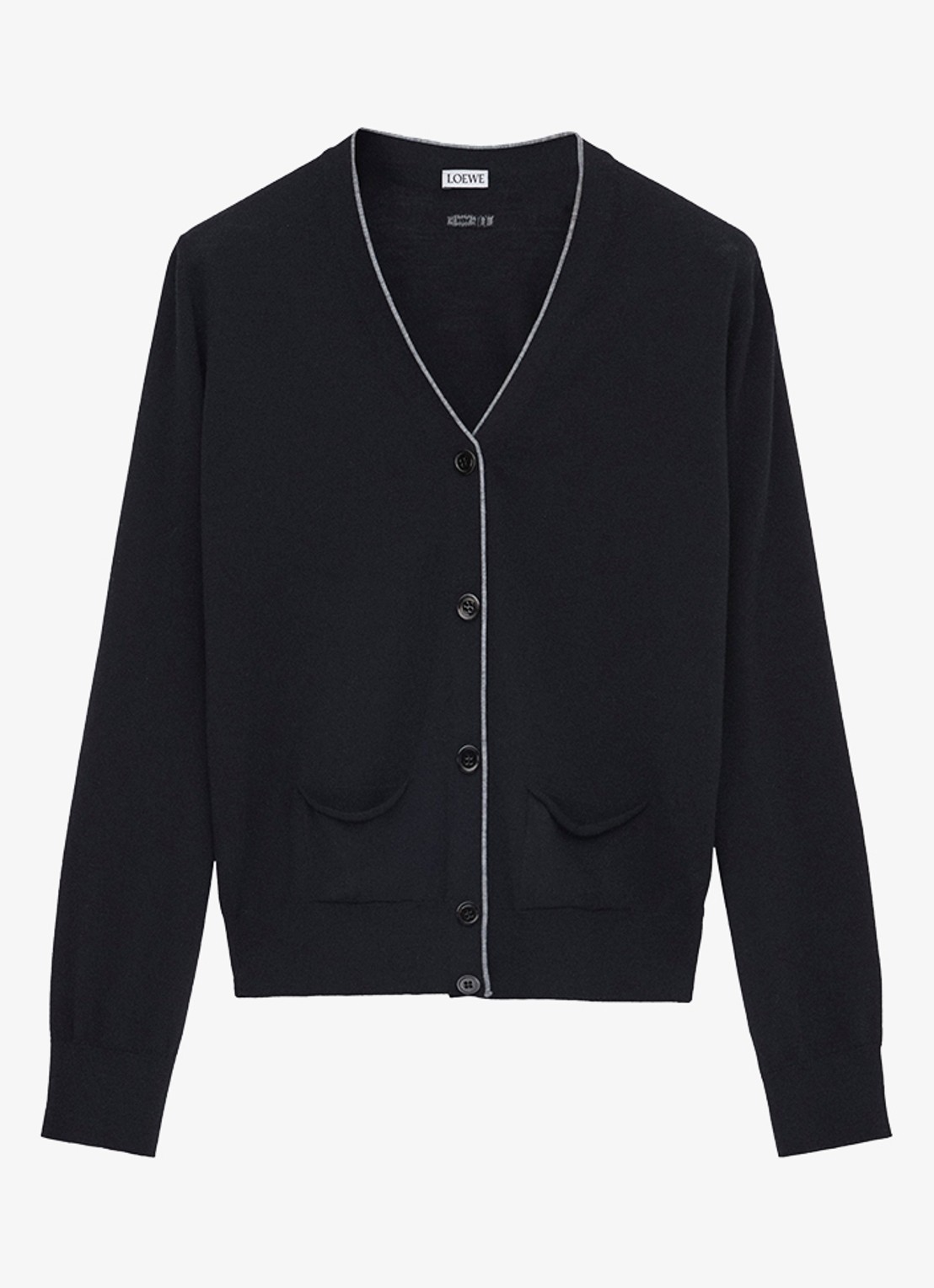 LOEWE Fijngebreid vest van wol - voorkant donkerblauw