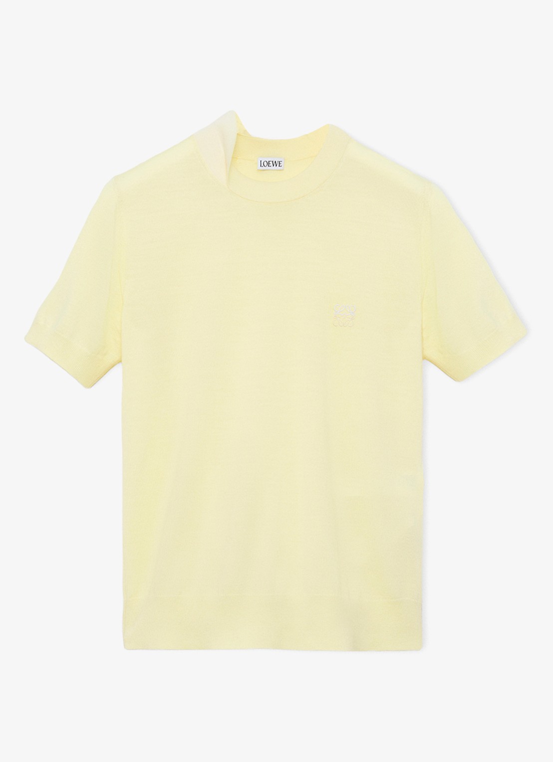 LOEWE Fijngebreide top in wolblend met logoborduring - voorkant 4 geel