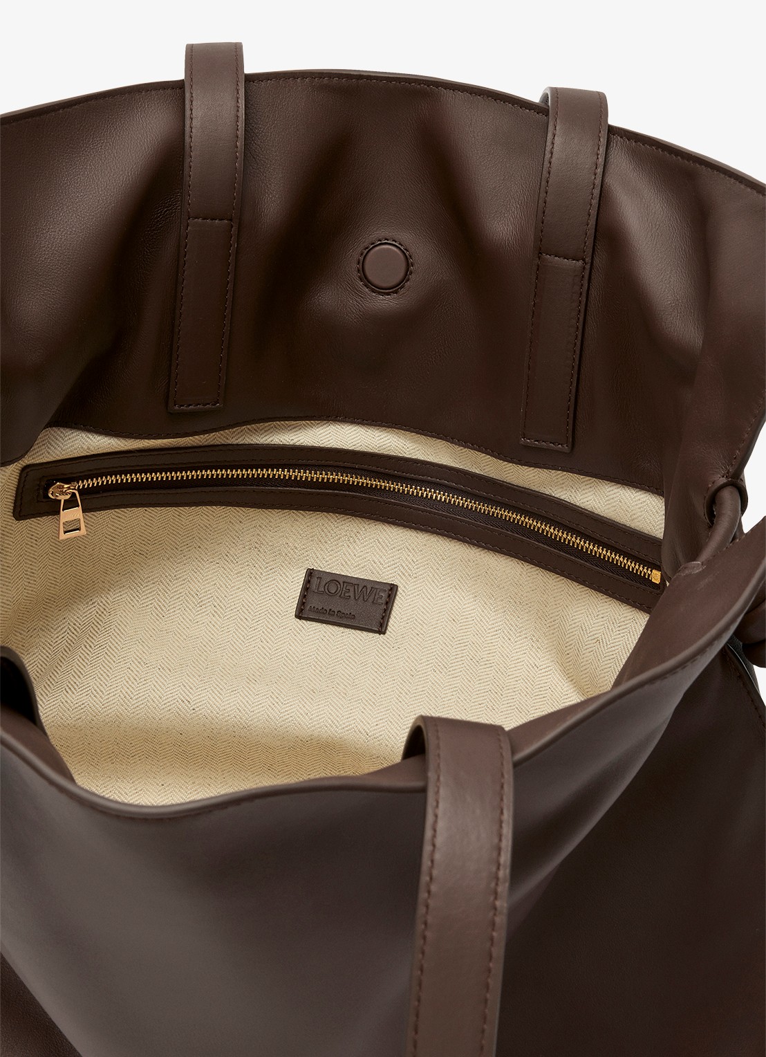 LOEWE Flamenco Clutch Large schoudertas van kalfsleer - detail 5 donkerbruin