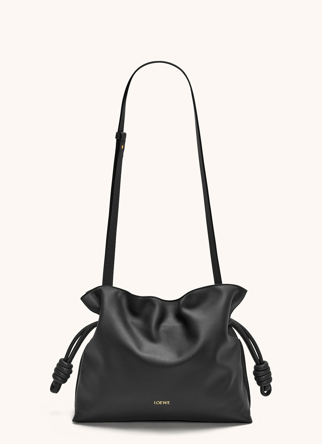 LOEWE Flamenco clutch van kalfsleer - detail 2 zwart