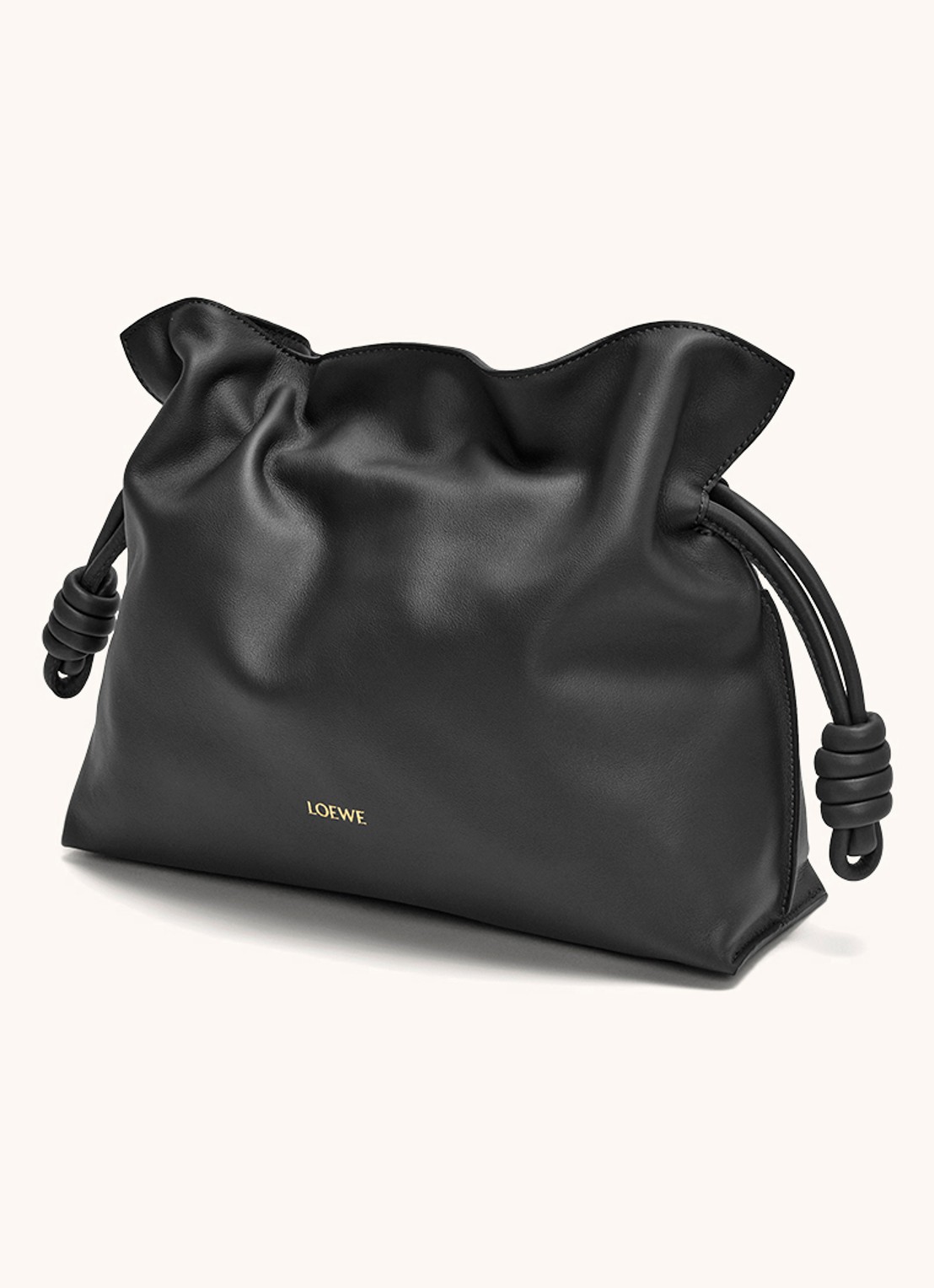 LOEWE Flamenco clutch van kalfsleer - voorkant 7 zwart