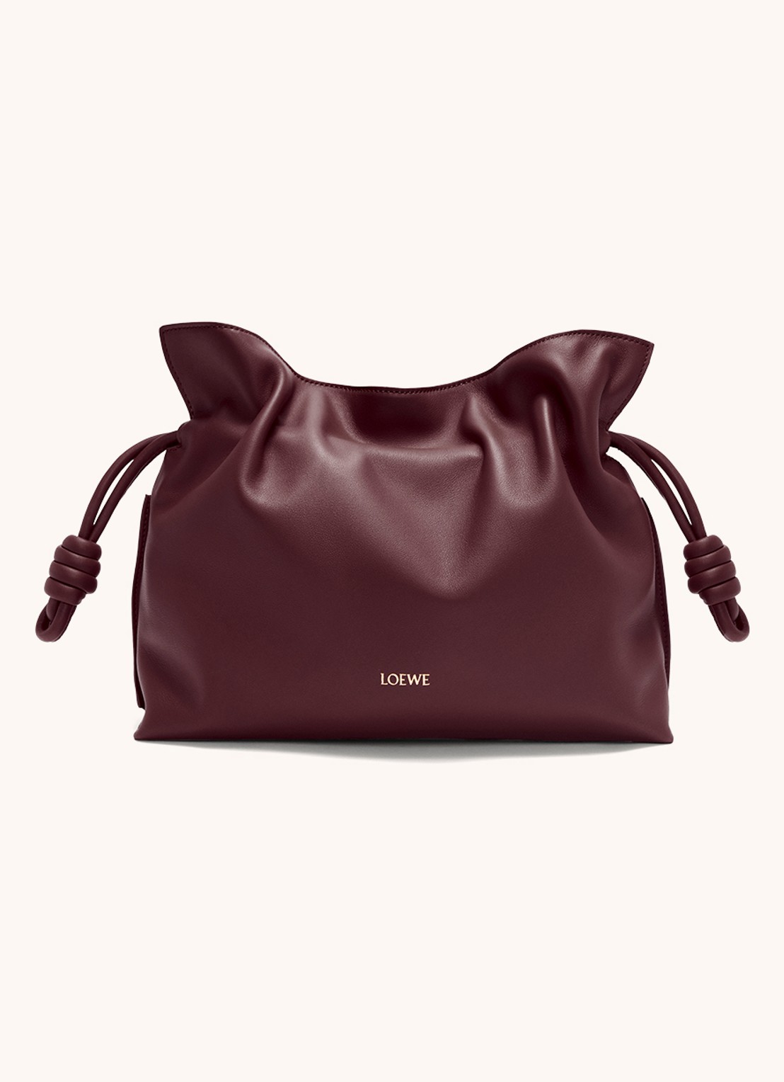 LOEWE Flamenco clutch van kalfsleer - voorkant 2 bordeauxrood