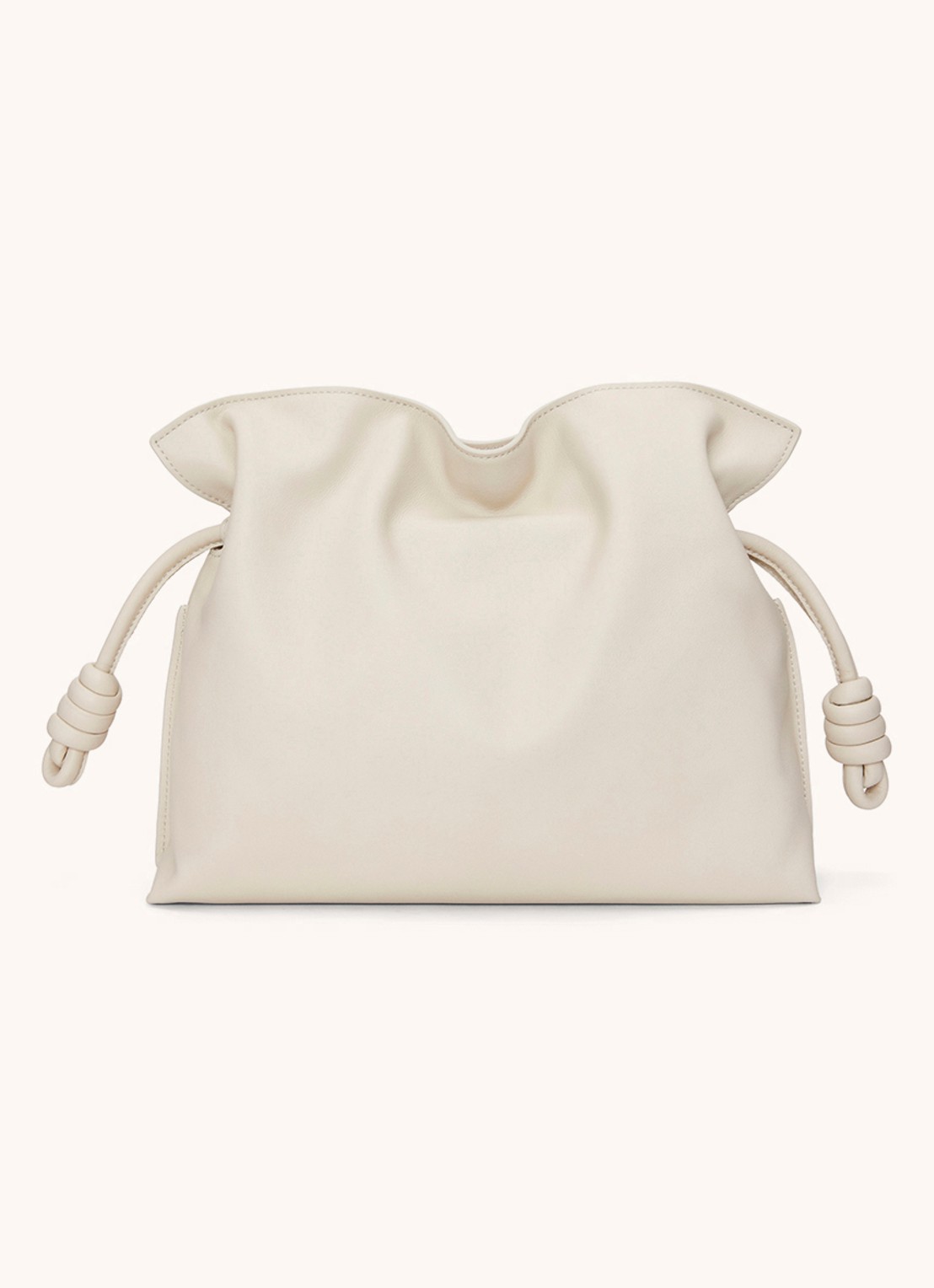 LOEWE Flamenco clutch van kalfsleer - achterkant 3 beige