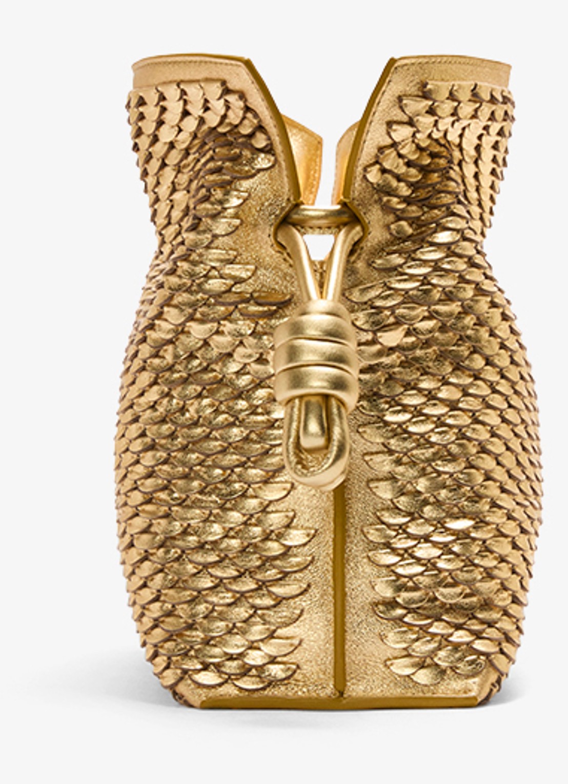 LOEWE Flamenco clutch van leer met metallic finish - achterkant 3 goud