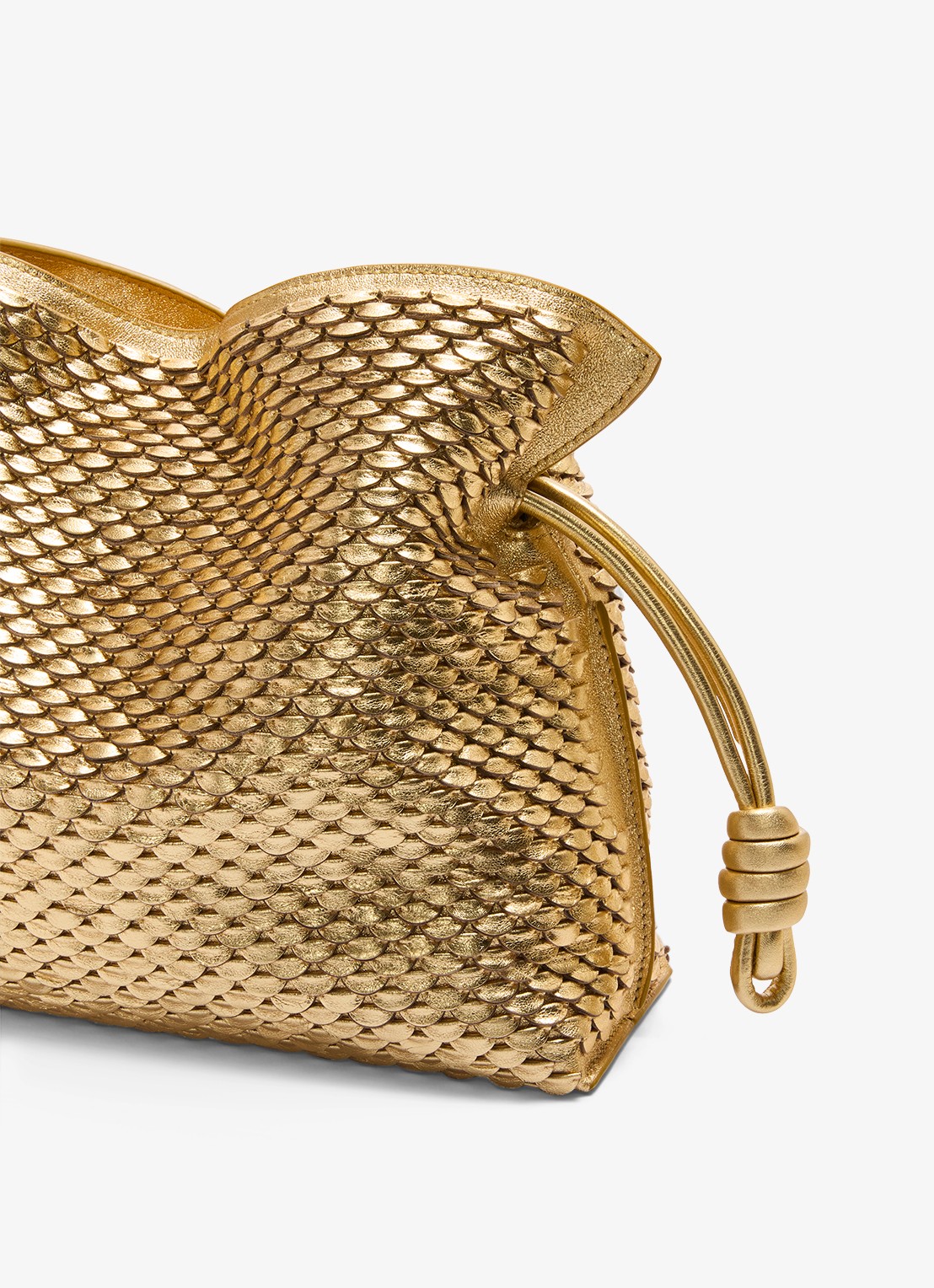 LOEWE Flamenco clutch van leer met metallic finish - detail 5 goud