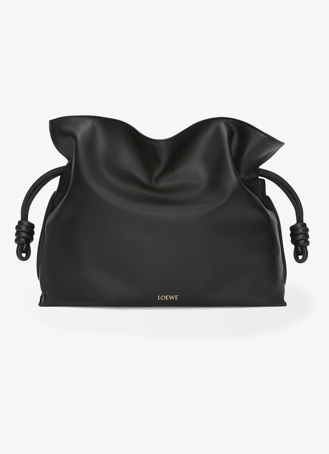 LOEWE Flamenco Large clutch van kalfsleer - voorkant zwart