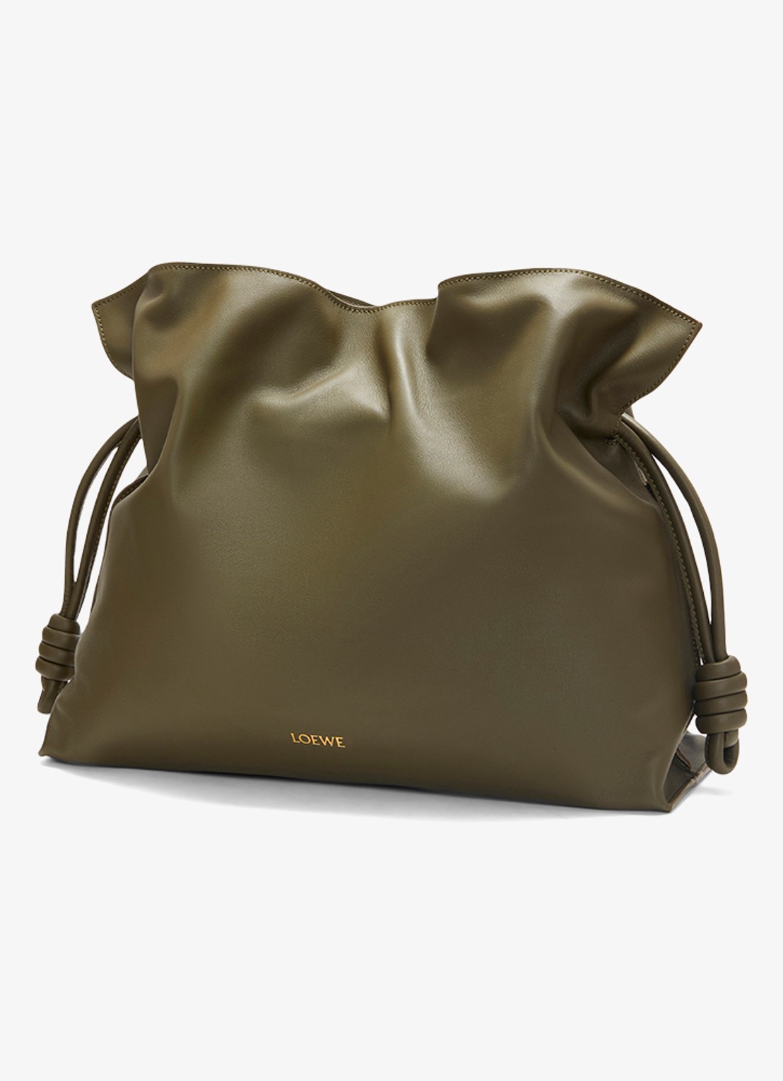 LOEWE Flamenco Large clutch van kalfsleer - detail 3 donkerkhaki
