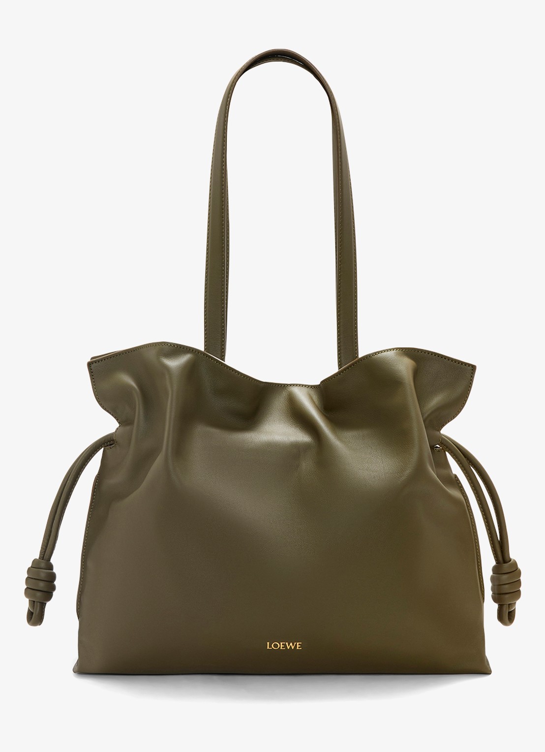 LOEWE Flamenco Large clutch van kalfsleer - detail 4 donkerkhaki