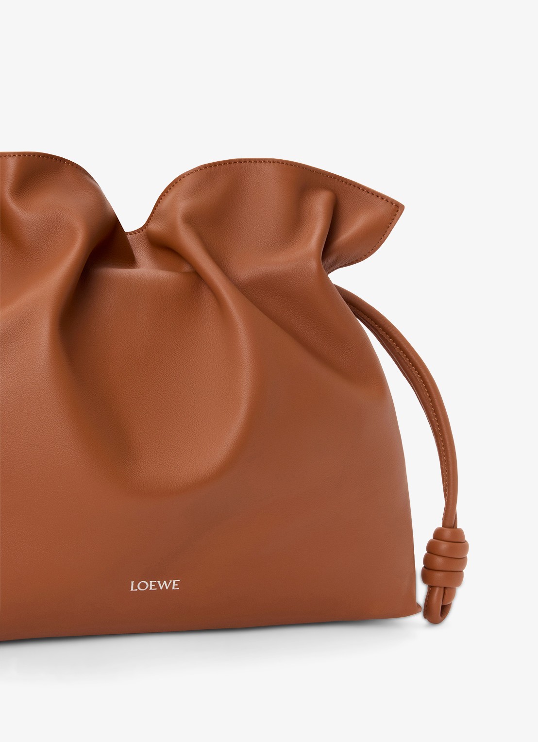 LOEWE Flamenco Large clutch van kalfsleer - detail 6 bruin