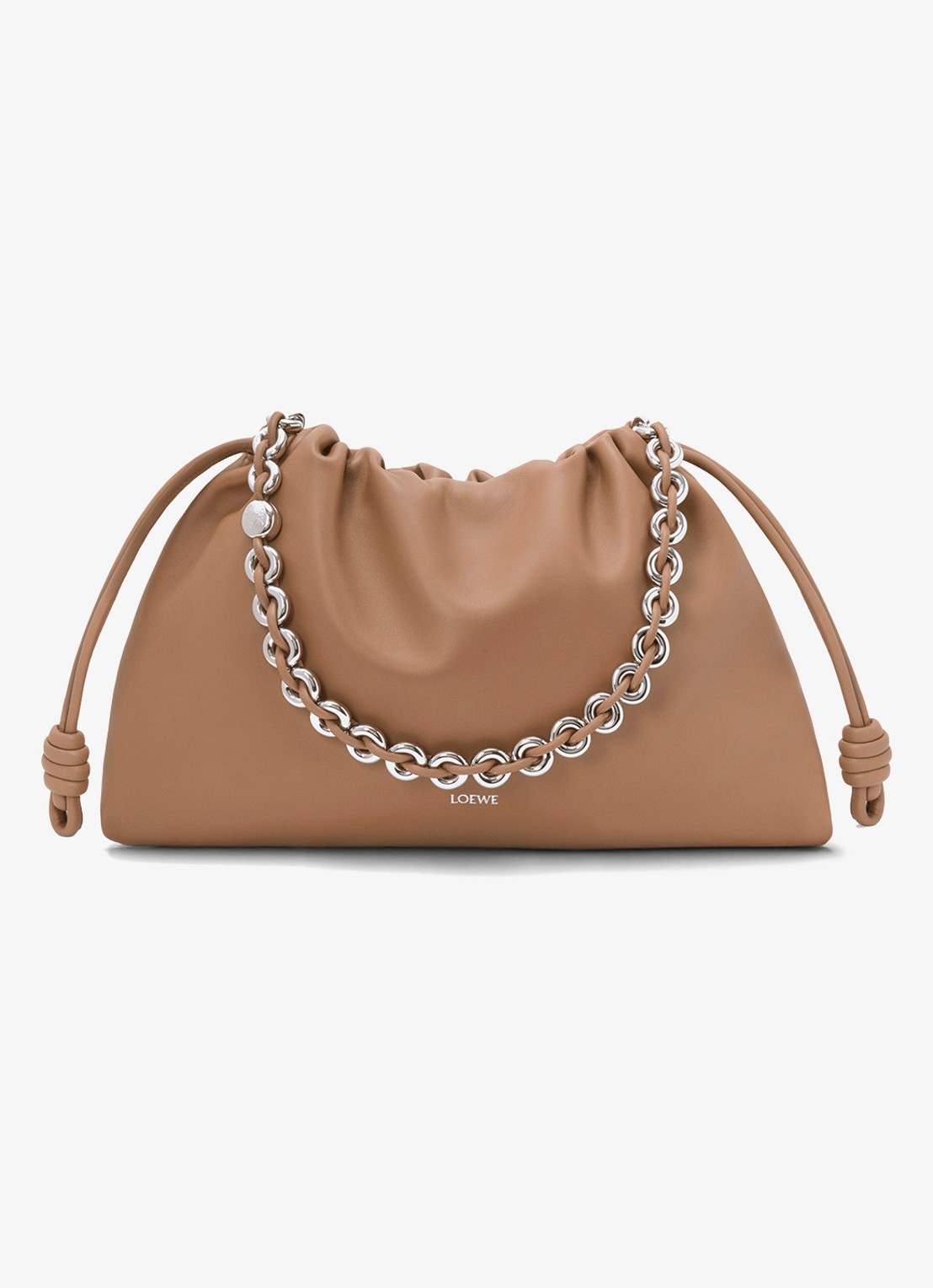 LOEWE Flamenco Large schoudertas van leer - voorkant 2 bruin