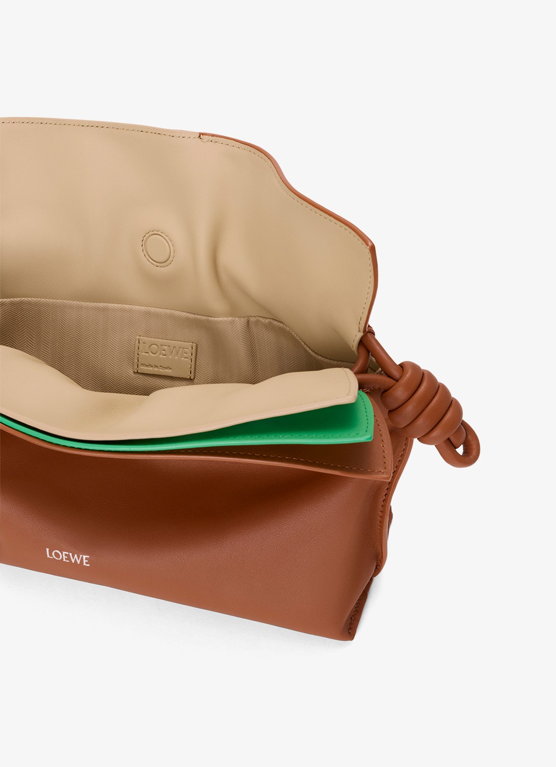LOEWE Flamenco Layers Medium clutch van kalfsleer - detail 5 bruin