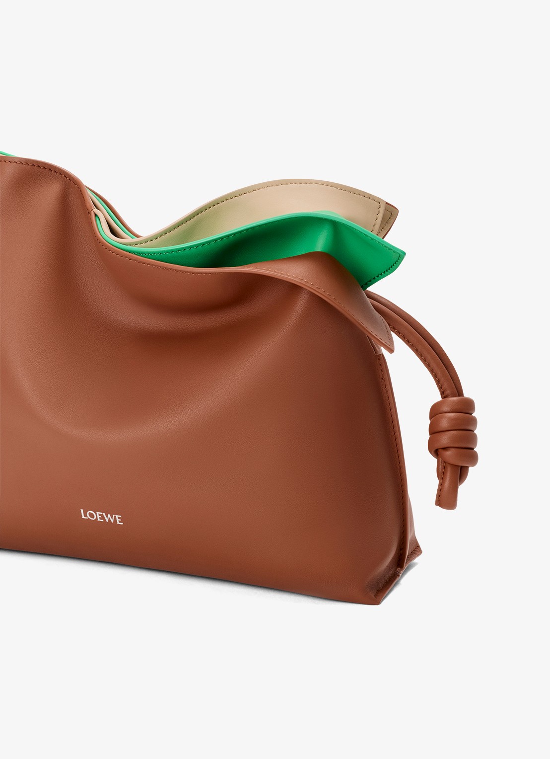 LOEWE Flamenco Layers Medium clutch van kalfsleer - detail 6 bruin