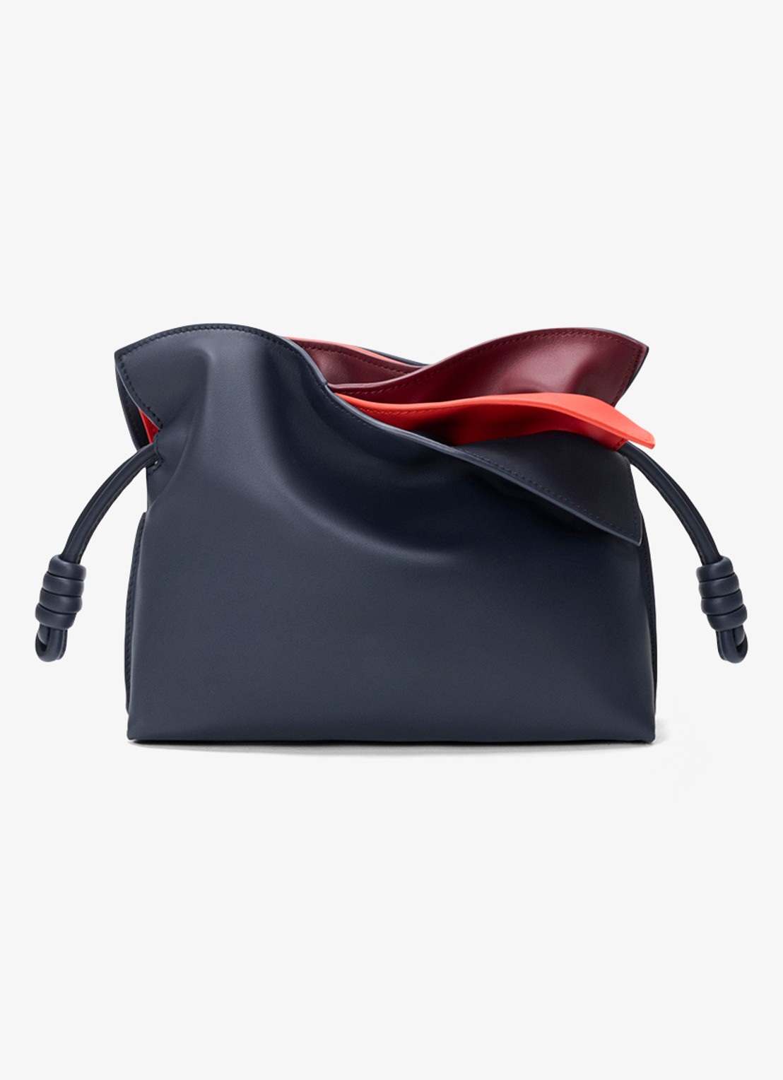 LOEWE Flamenco Layers Mini clutch van kalfsleer - achterkant donkerblauw
