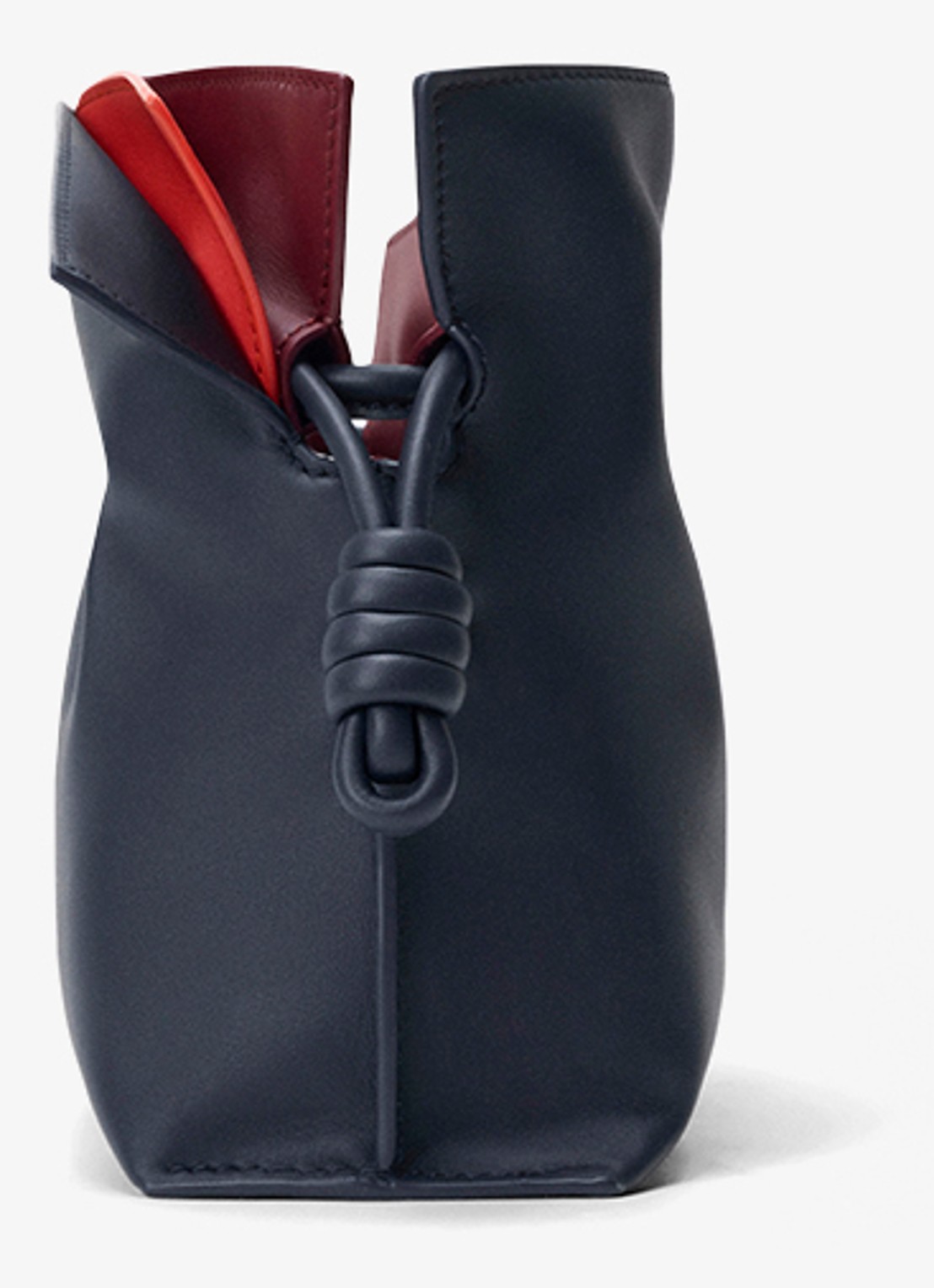 LOEWE Flamenco Layers Mini clutch van kalfsleer - detail 2 donkerblauw