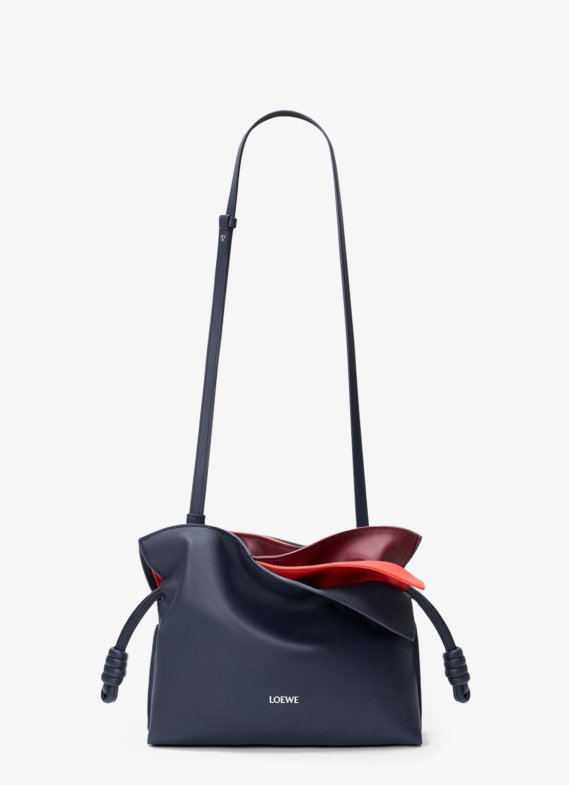 LOEWE Flamenco Layers Mini clutch van kalfsleer - detail 3 donkerblauw