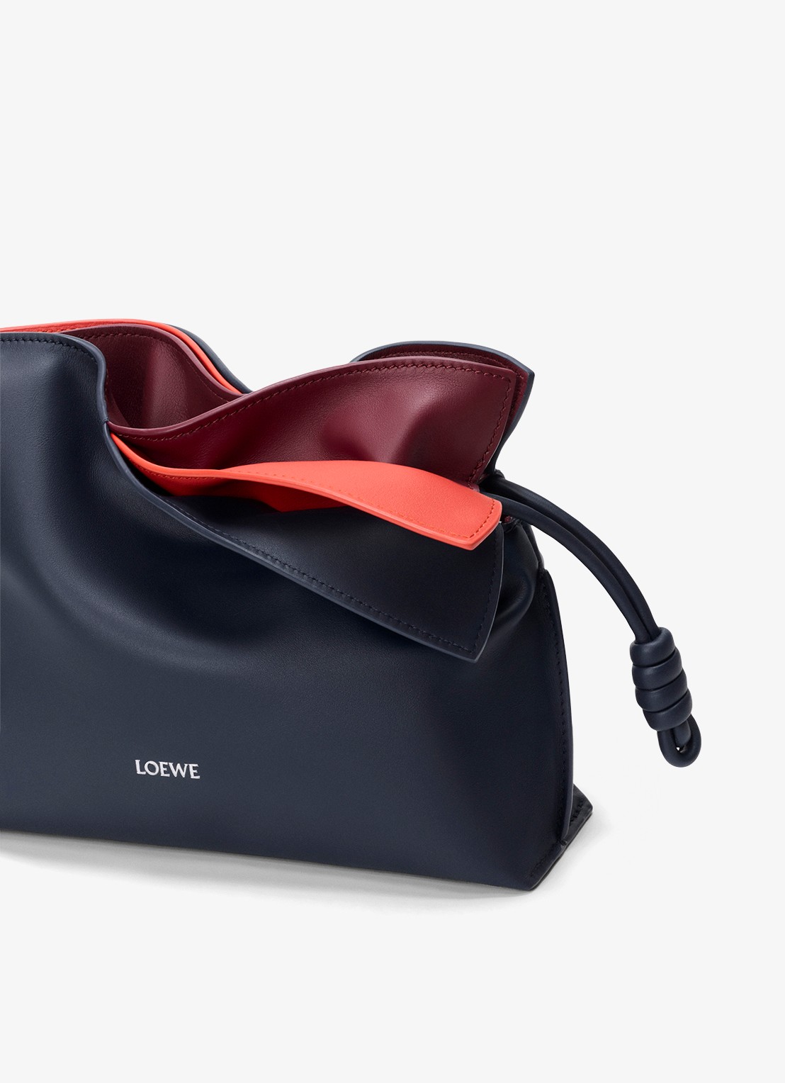 LOEWE Flamenco Layers Mini clutch van kalfsleer - detail 4 donkerblauw