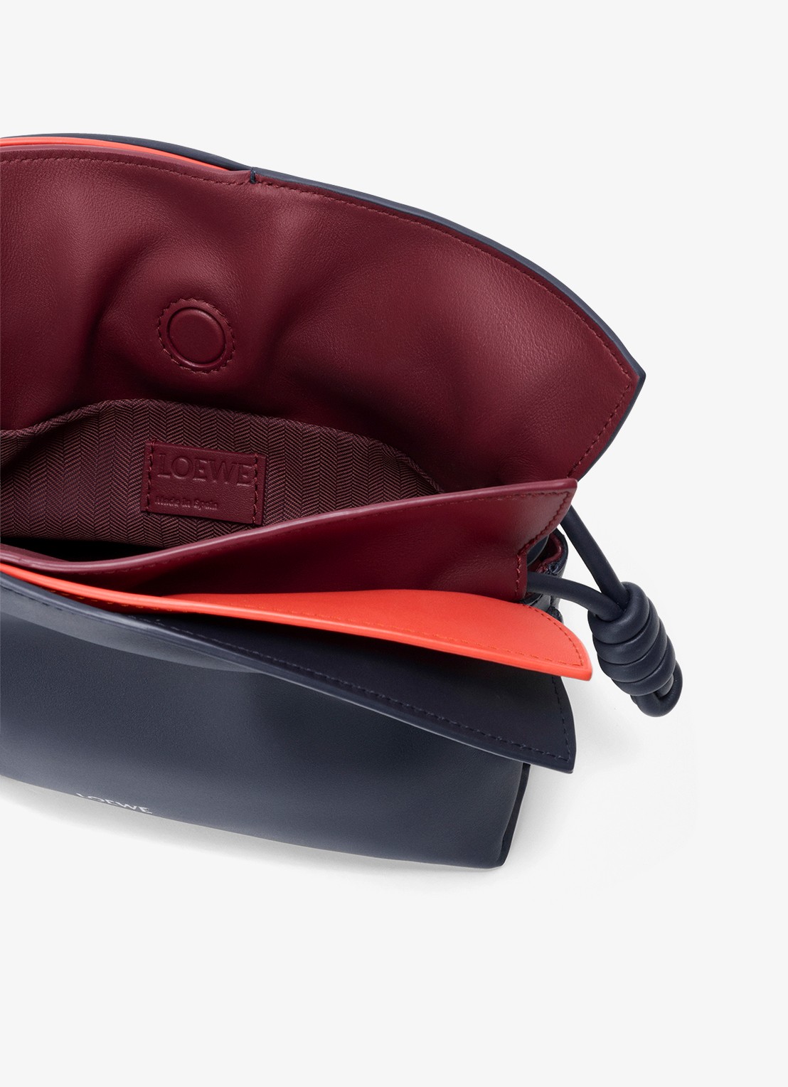LOEWE Flamenco Layers Mini clutch van kalfsleer - detail 5 donkerblauw