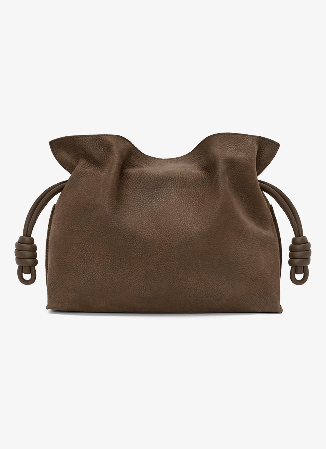 LOEWE Flamenco Medium clutch van kalfsleer - achterkant 8 bruin