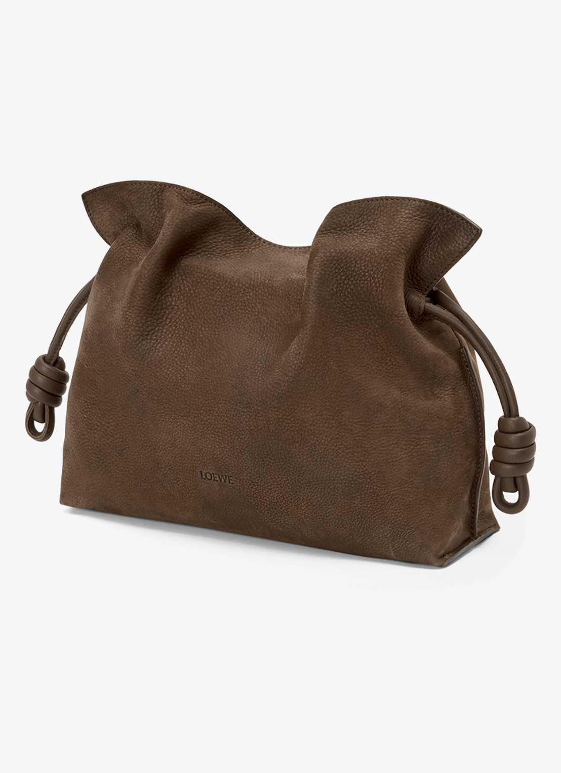 LOEWE Flamenco Medium clutch van kalfsleer - detail 3 bruin