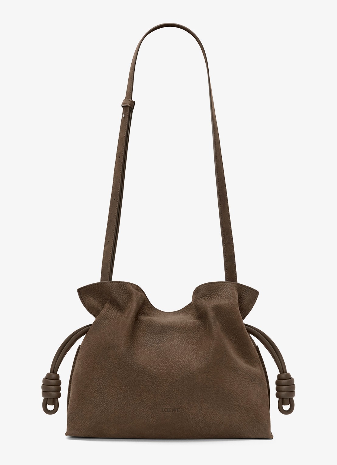 LOEWE Flamenco Medium clutch van kalfsleer - detail 5 bruin