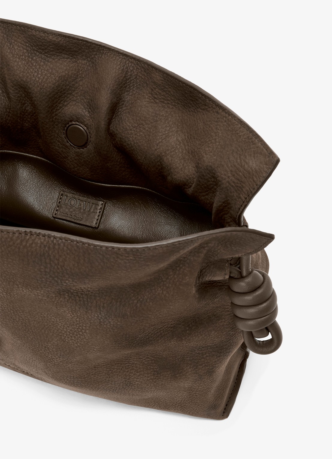 LOEWE Flamenco Medium clutch van kalfsleer - detail 6 bruin