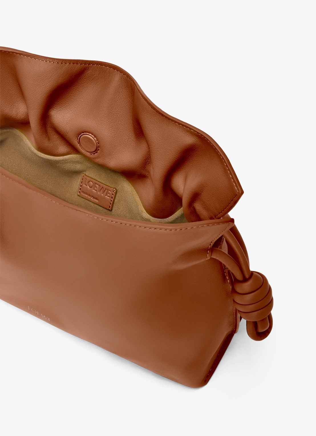 LOEWE Flamenco Medium clutch van kalfsleer - detail 5 bruin