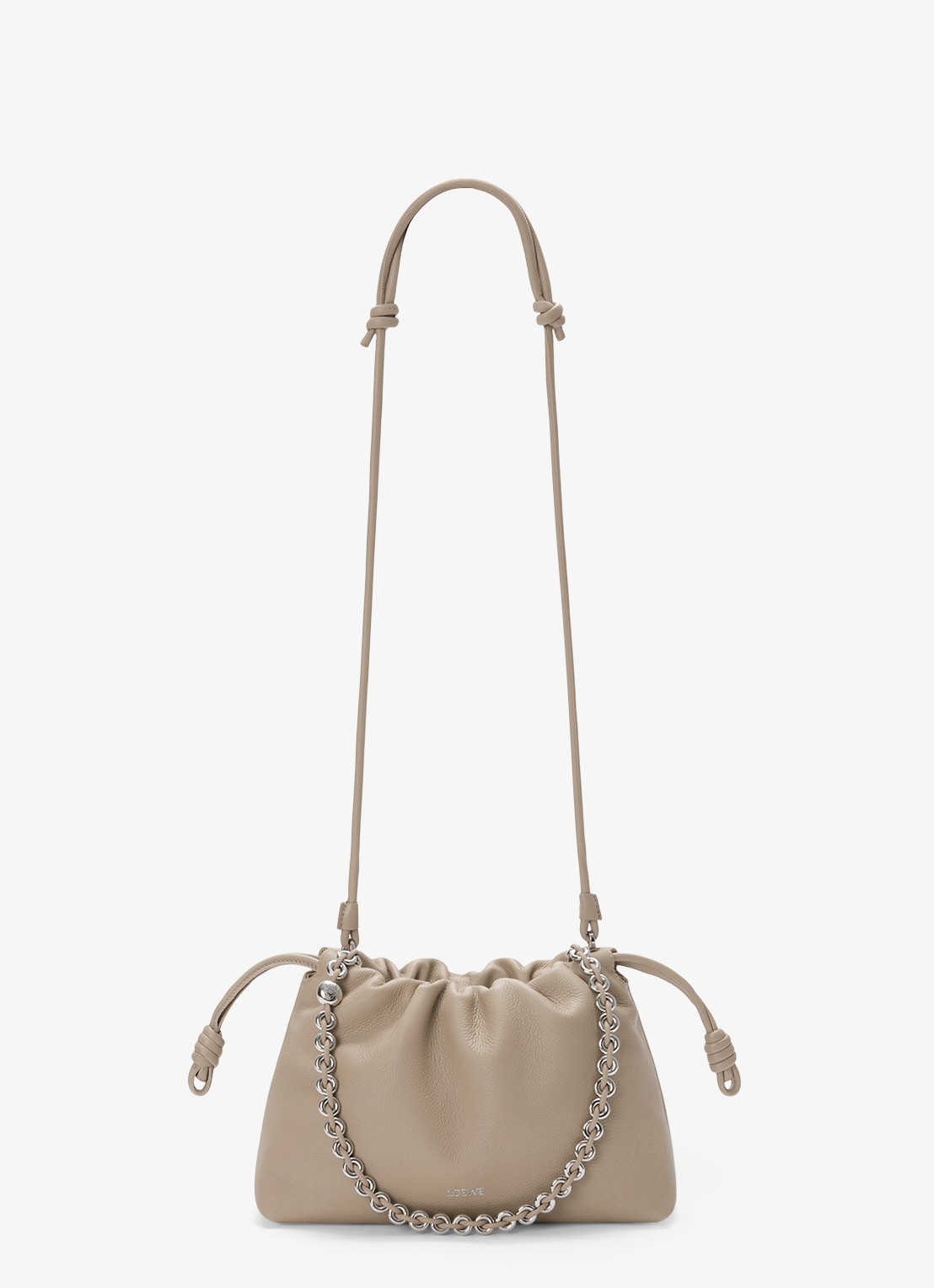 LOEWE Flamenco Medium schoudertas van kalfsleer - detail 3 zand
