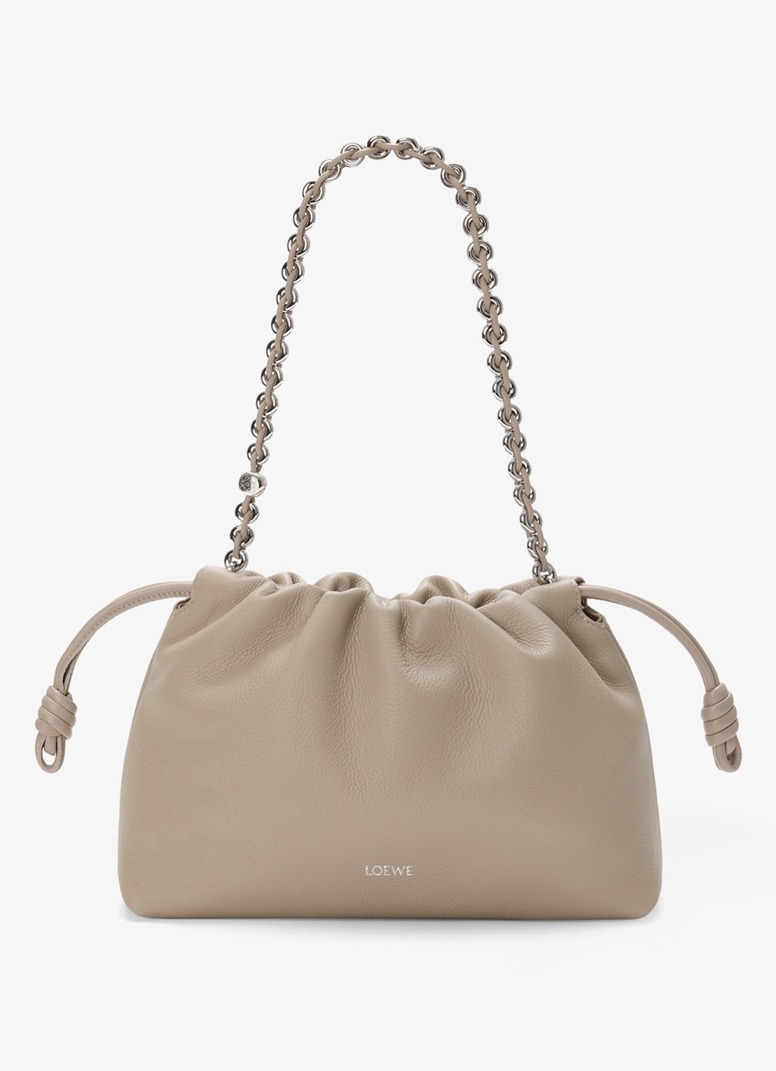 LOEWE Flamenco Medium schoudertas van kalfsleer - voorkant 8 zand