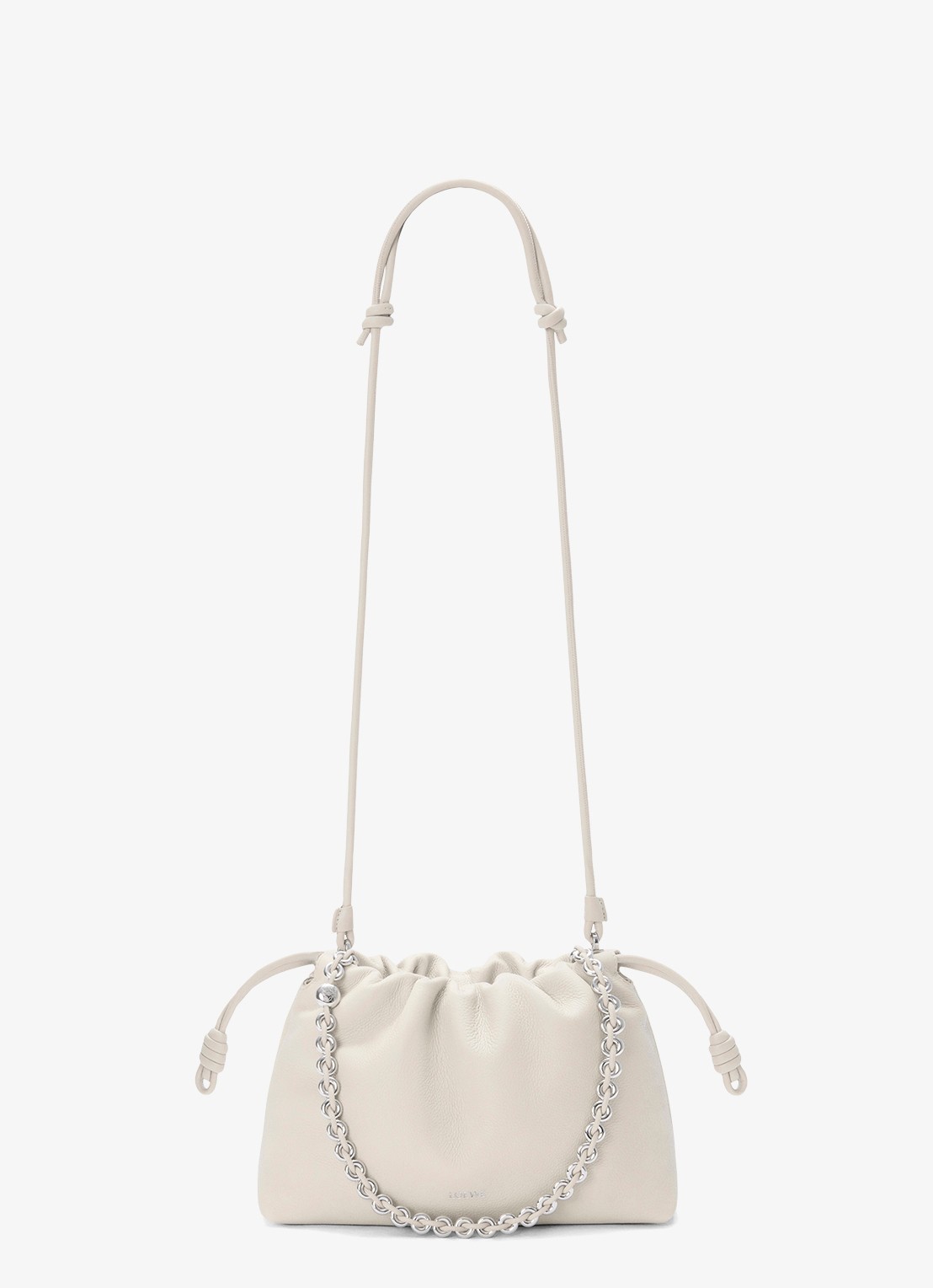 LOEWE Flamenco Medium schoudertas van kalfsleer - detail 4 wit