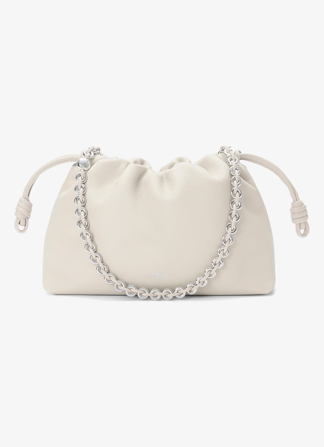 LOEWE Flamenco Medium schoudertas van kalfsleer - voorkant 7 wit