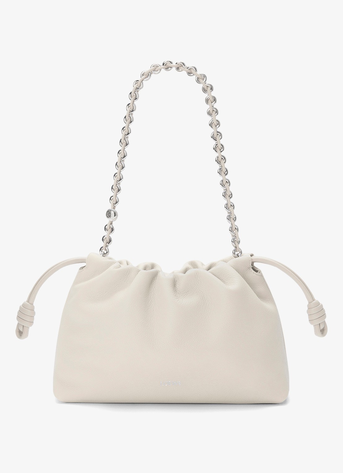 LOEWE Flamenco Medium schoudertas van kalfsleer - voorkant 8 wit
