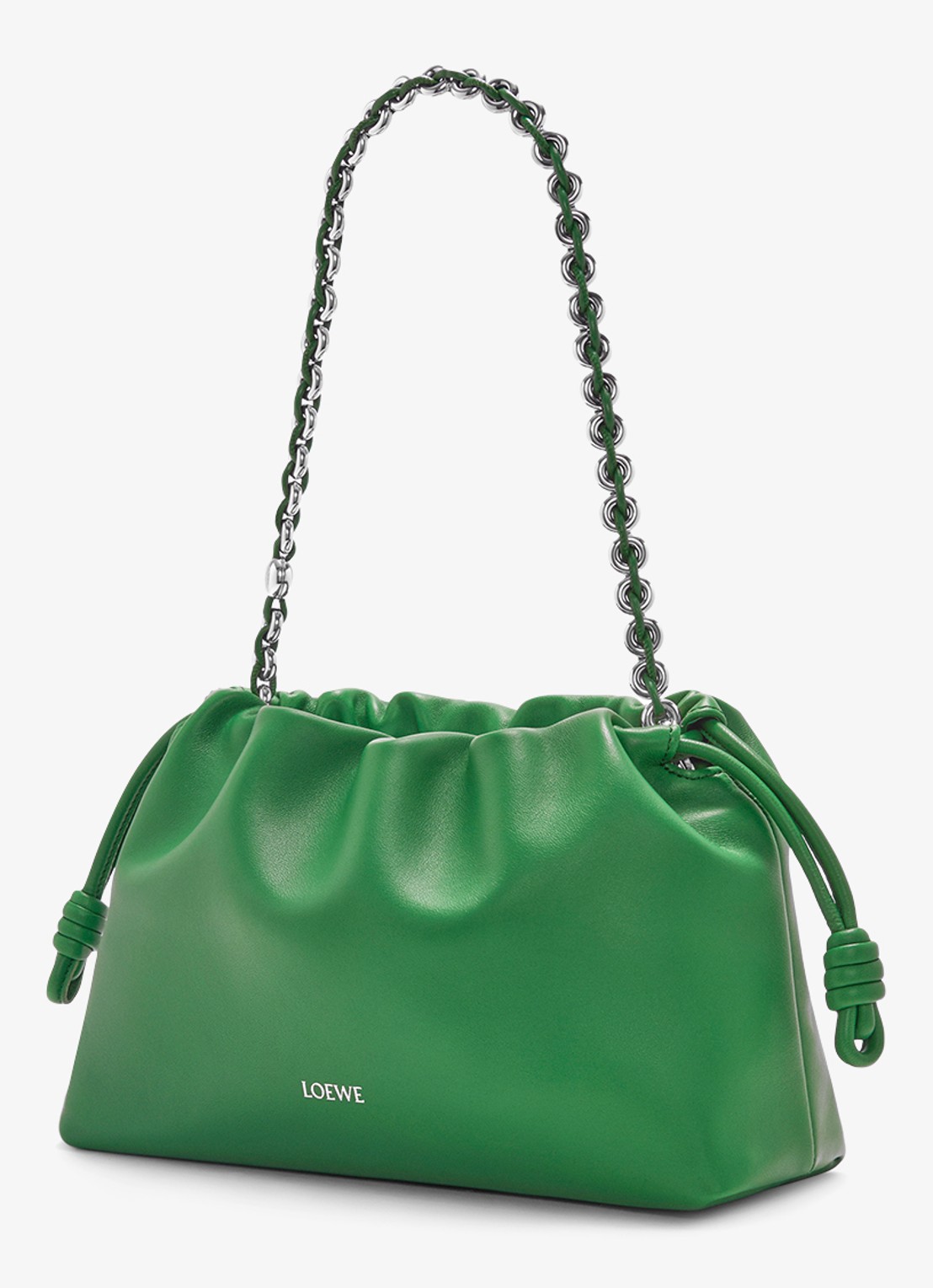 LOEWE Flamenco Medium schoudertas van lamsleer - detail 4 groen