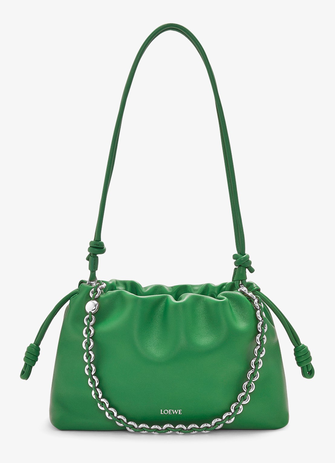 LOEWE Flamenco Medium schoudertas van lamsleer - detail 5 groen