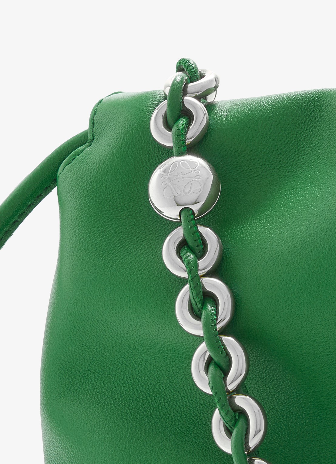 LOEWE Flamenco Medium schoudertas van lamsleer - detail 8 groen