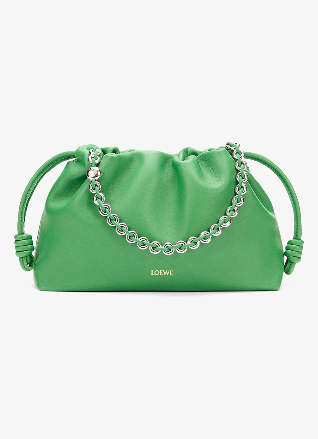 LOEWE Flamenco Medium schoudertas van lamsleer - voorkant groen