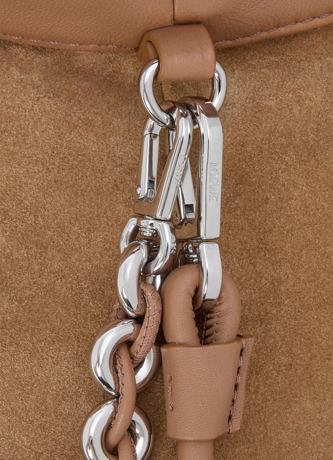 LOEWE Flamenco Medium schoudertas van leer - detail 4 bruin
