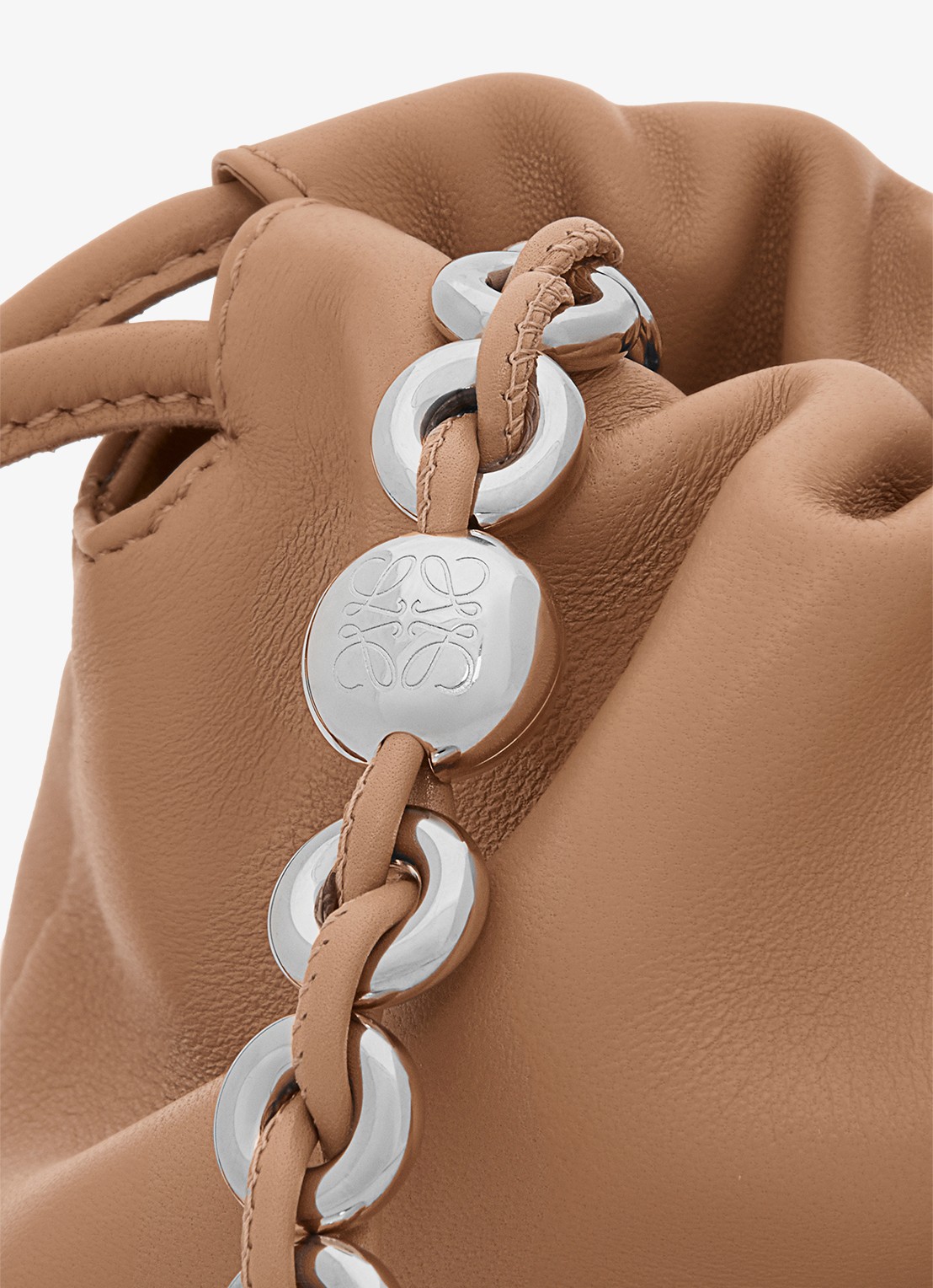 LOEWE Flamenco Medium schoudertas van leer - detail 5 bruin