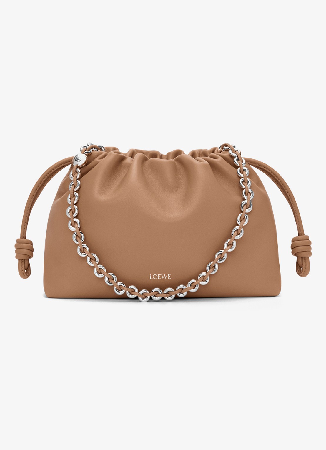 LOEWE Flamenco Medium schoudertas van leer - voorkant 7 bruin