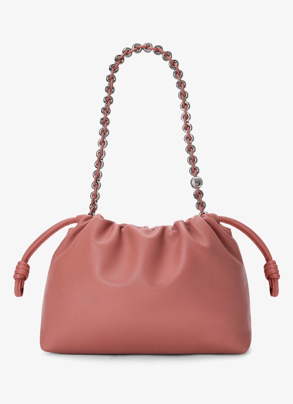 LOEWE Flamenco Medium schoudertas van leer - achterkant 3 zalmroze