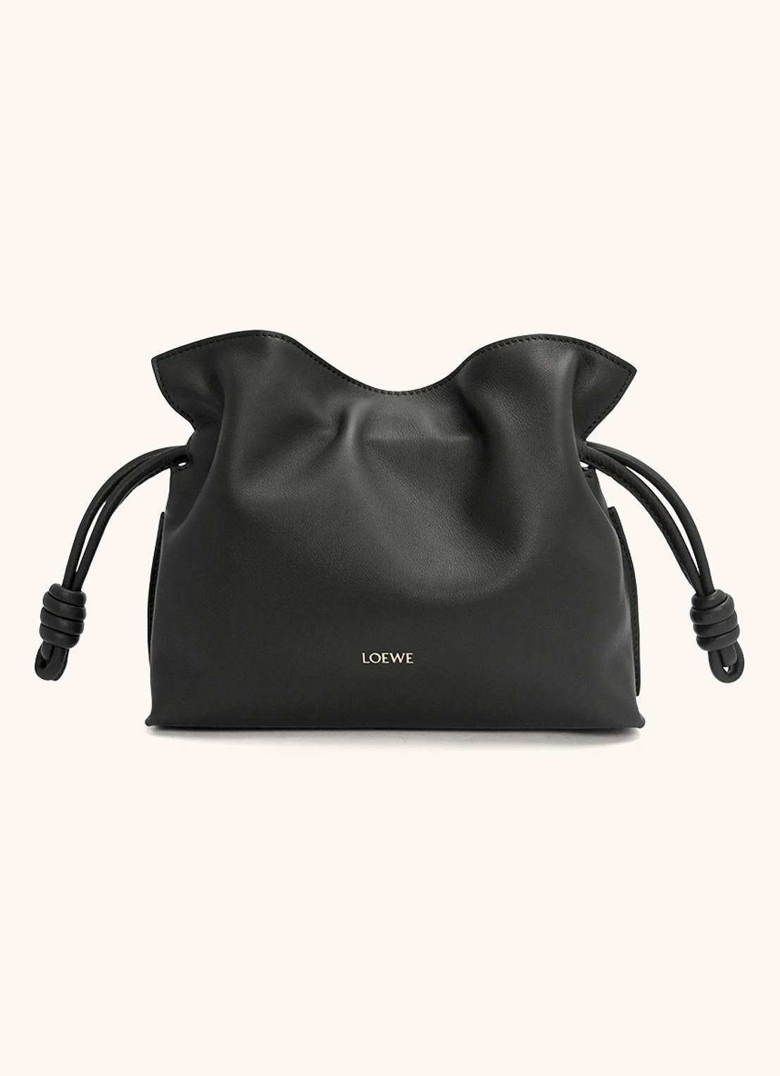LOEWE Flamenco Mini clutch van kalfsleer - voorkant 6 zwart