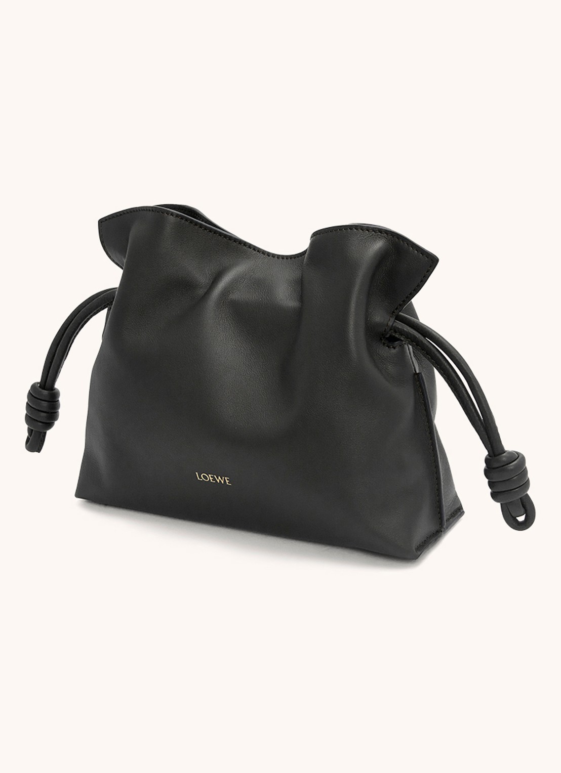 LOEWE Flamenco Mini clutch van kalfsleer - voorkant 7 zwart