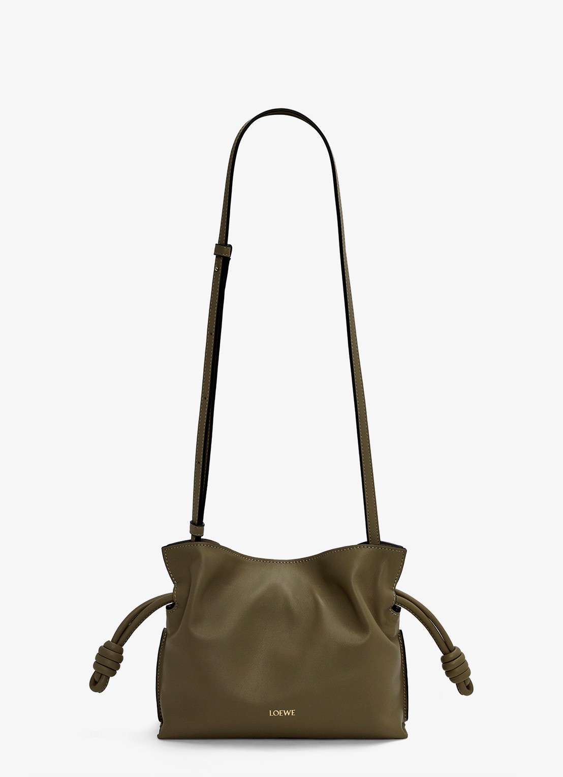 LOEWE Flamenco Mini clutch van kalfsleer - detail 2 donkerkhaki