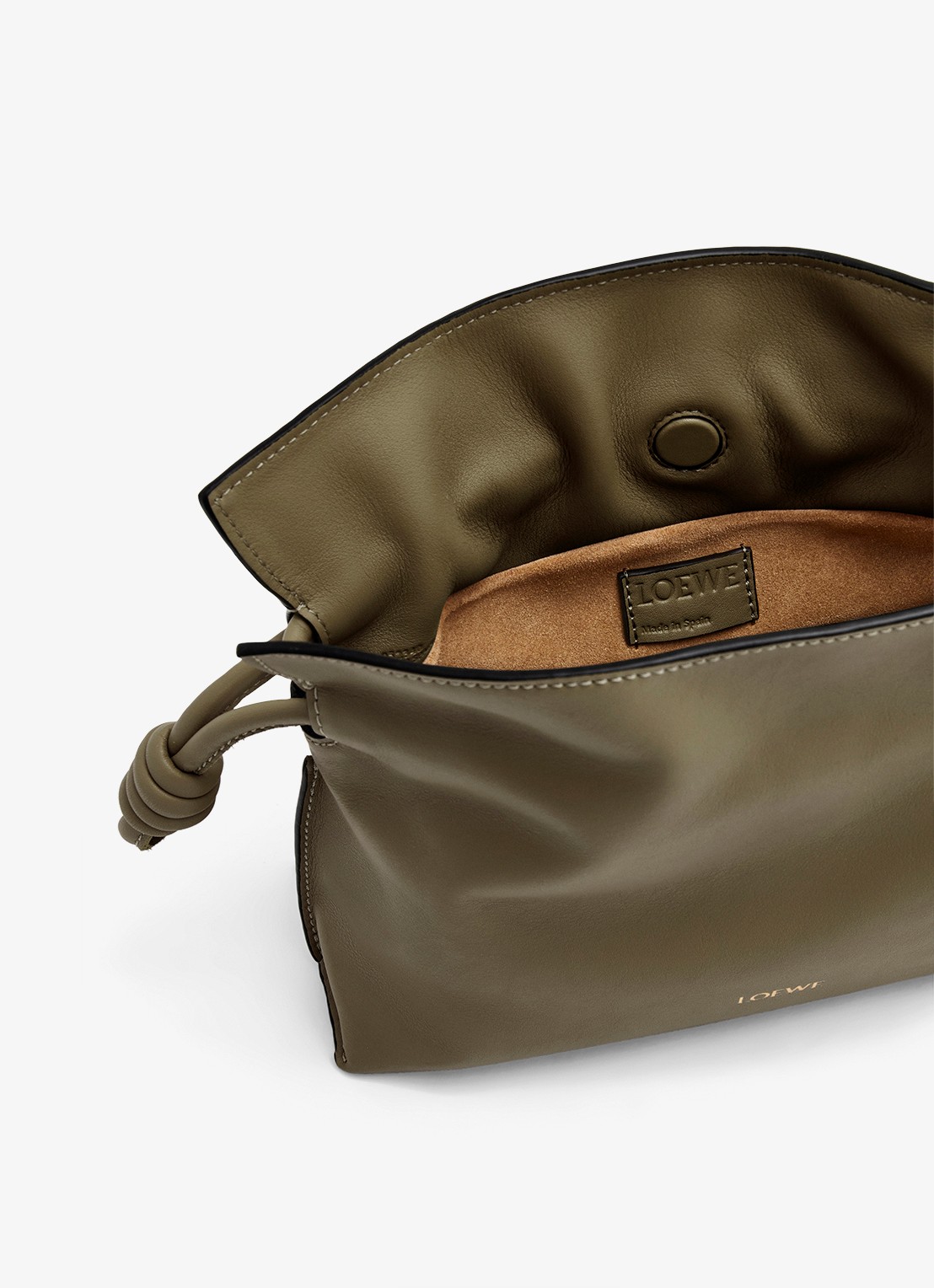 LOEWE Flamenco Mini clutch van kalfsleer - detail 3 donkerkhaki