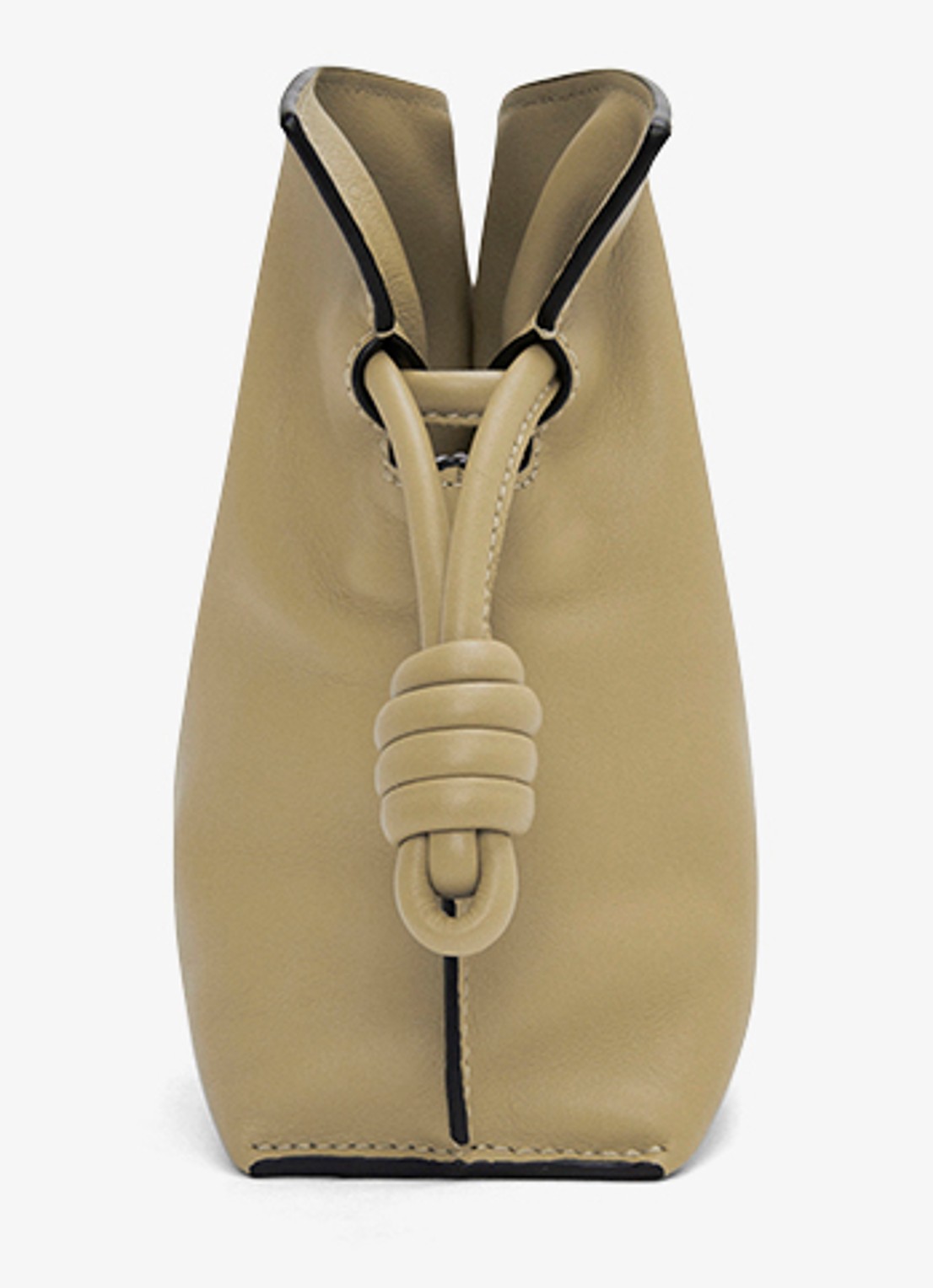 LOEWE Flamenco Mini clutch van kalfsleer - detail 3 lichtgrijs