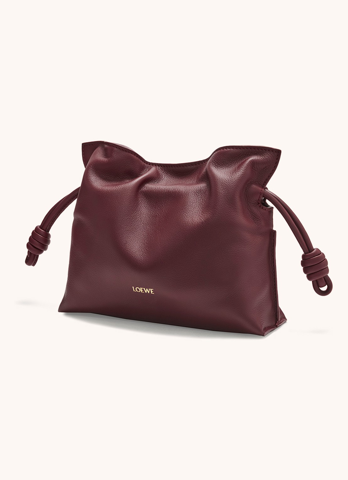 LOEWE Flamenco Mini clutch van kalfsleer - voorkant 2 bordeauxrood